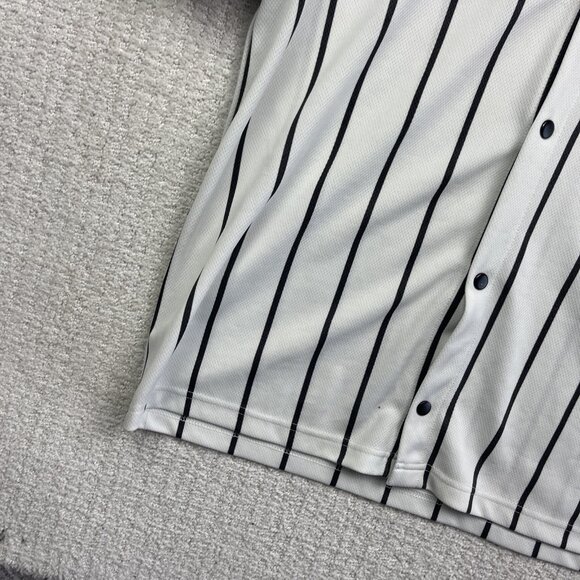 URBN IDNTY Baseball Jersey LA Los Angeles Button Up White / Black Striped Men S - Picture 4 of 16